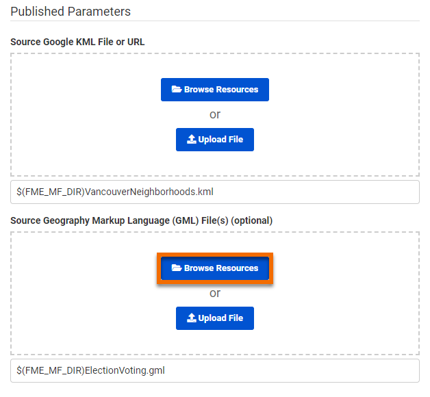 Browse Resources on the Run Workspace page